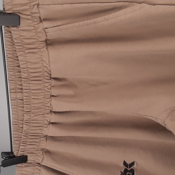 BK Mens Tan Camel Cotton Athletic Workout Pants - Picture 3 of 9